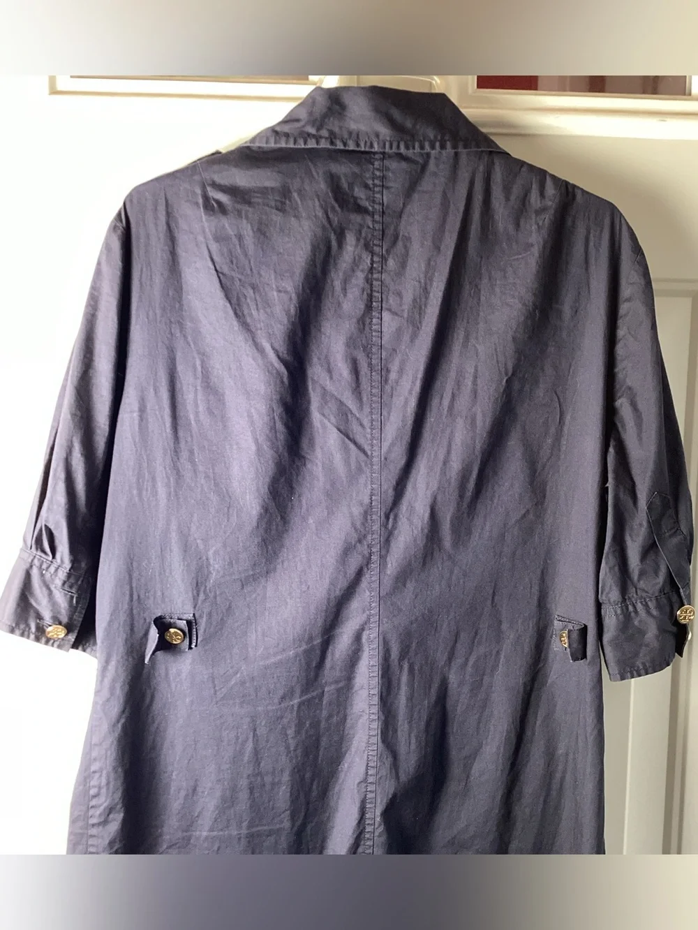 Tory Burch Navy Dress with Orange Logo Tag